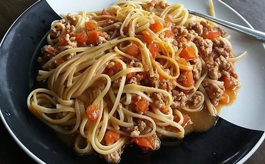 Spaghetti Bolognese on a Plate